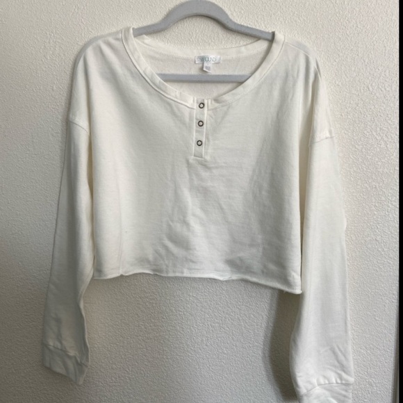 NWT Nordstrom abound cropped Henley sweatshirt - Picture 4 of 5